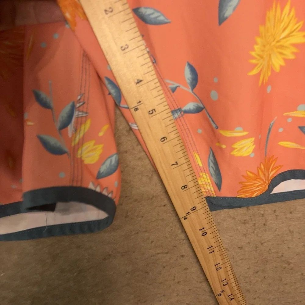 William Murray Board Shorts Mens 34 Dark Peach Floral‎ Zip Pockets 9